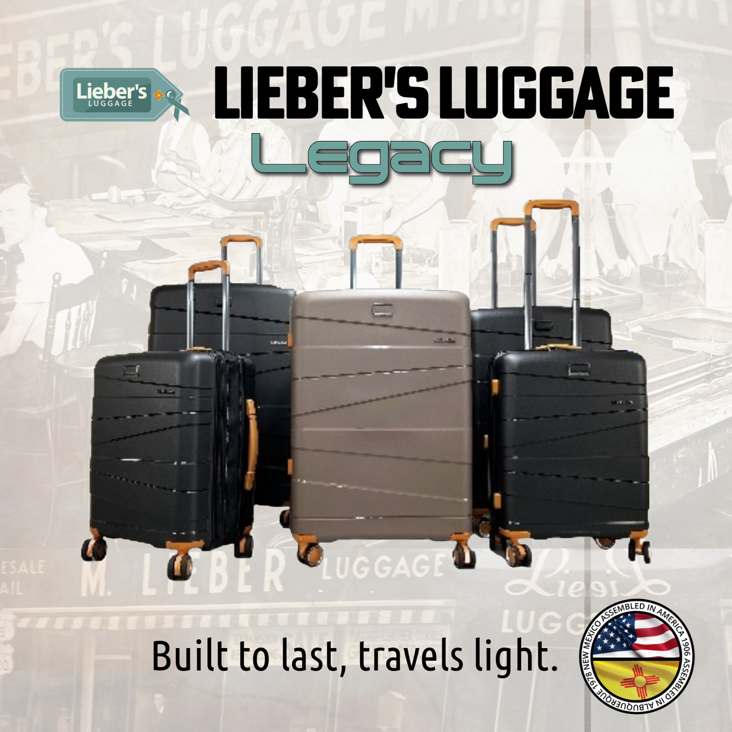 Lieber's Luggage® Legacy Expandable 21" Hardside Carry-On Spinner (Free Monogram, USA Assembled)