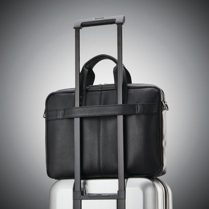 Samsonite CLASSIC LEATHER Slim Zippered Briefcase/Laptop Tote