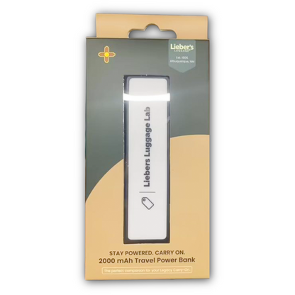 Lieber's Luggage® Lab - Universal 2000mAh USB Battery Power Bank White Black
