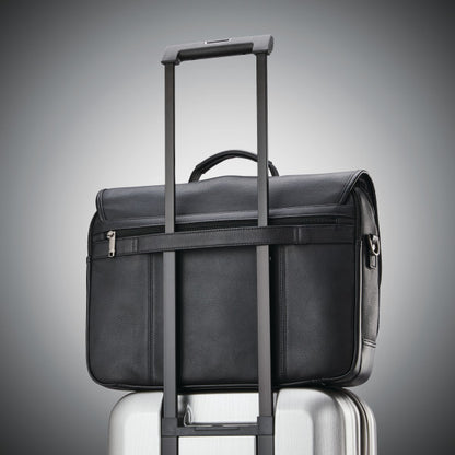 Samsonite CLASSIC LEATHER Flapover Messenger Zippered Briefcase
