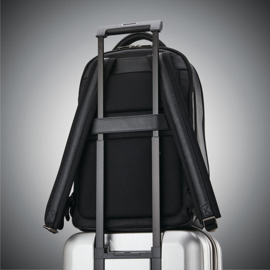 Samsonite CLASSIC LEATHER Laptop Backpack w/ trolley sleeve passthrough