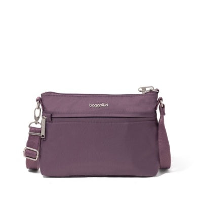 Baggallini Securtex® Anti-Theft Memento RFID Crossbody Bag Misty Purple