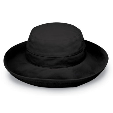 Wallaroo Packable Hat- Casual Traveler UPF 50+ Black Medium