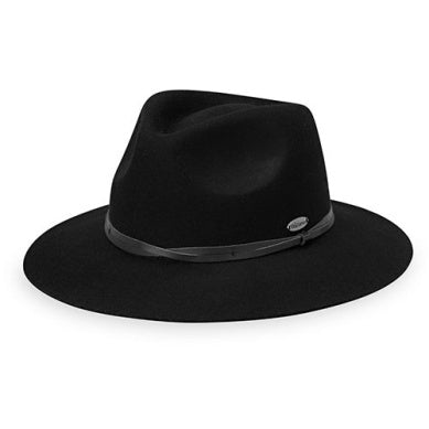 Wallaroo Packable Hat - Petite Aspen UPF 50+ Black XS S
