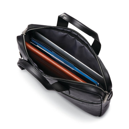 Samsonite CLASSIC LEATHER Slim Zippered Briefcase/Laptop Tote
