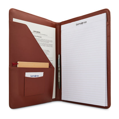 Samsonite Leather Business Accessories Portfolio Saddle