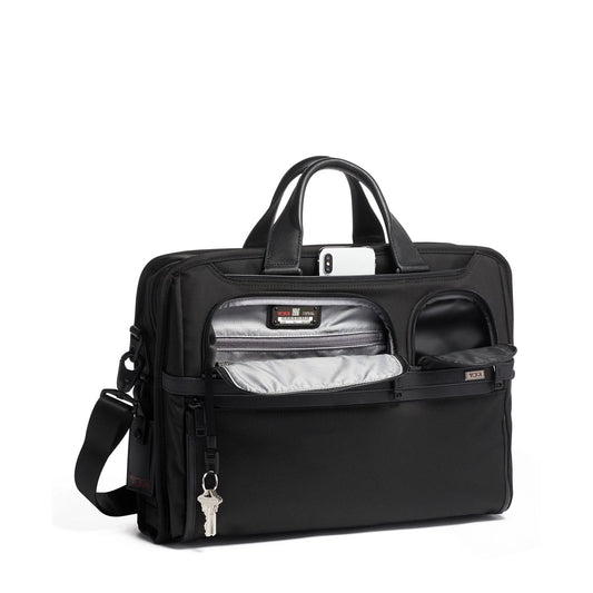 TUMI Alpha 3 Compact Large Screen Laptop Zippered Briefcase