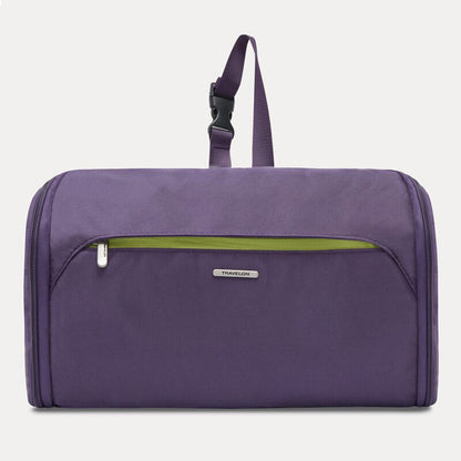 Travelon Flat-Out Hanging Toiletry Bag With multiple compartments Purple