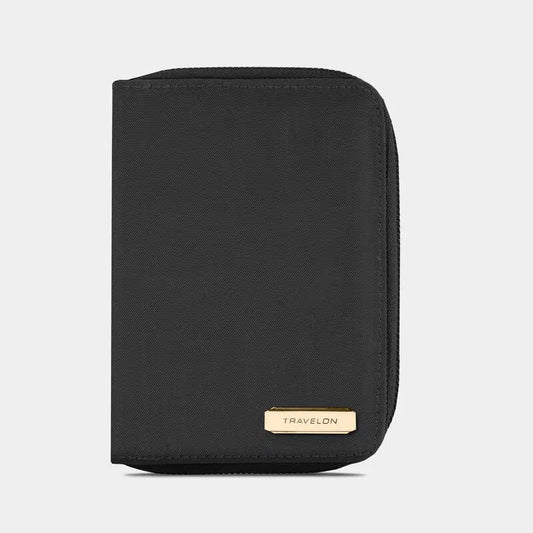 Travelon RFID Blocking Passport Zip Wallet Black