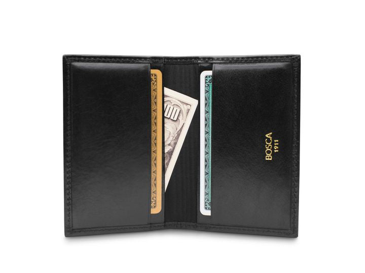 Bosca Calling Card Case Leather Wallet