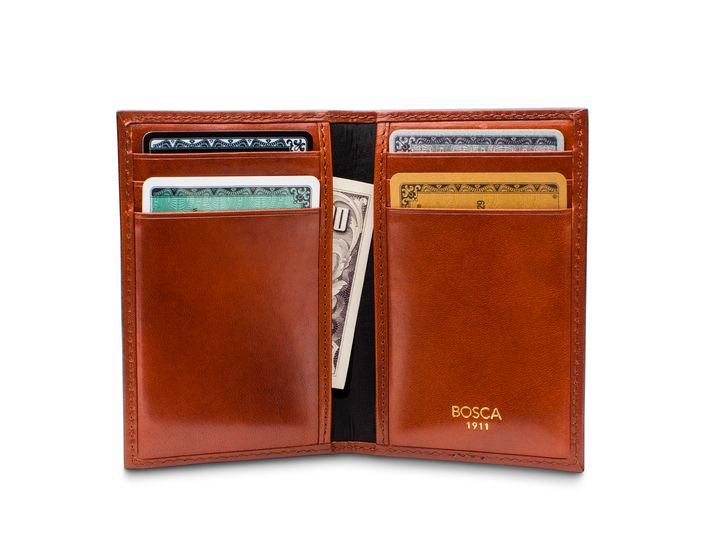 Bosca 8 Pocket Credit Card Case Leather Wallet