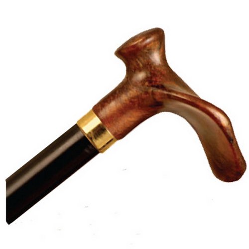 Alex Orthopaedic - Bastón de madera con mango de contorno acrílico color moca izquierdo (tinte negro)