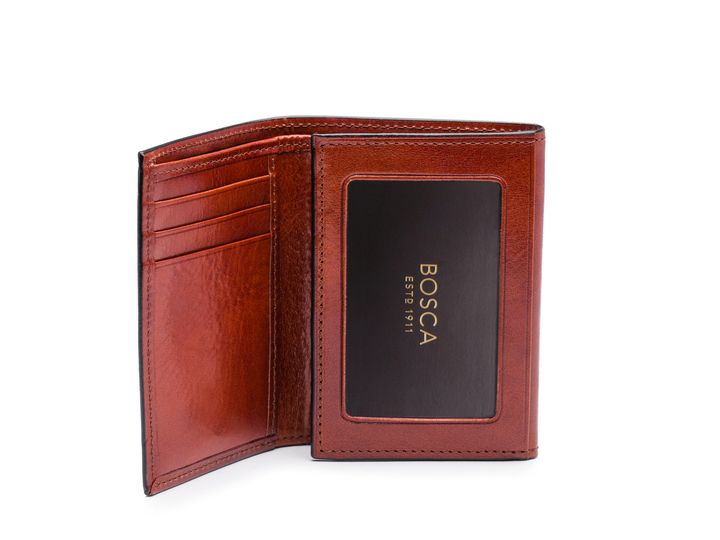 Bosca Double ID Trifold RFID Leather Wallet