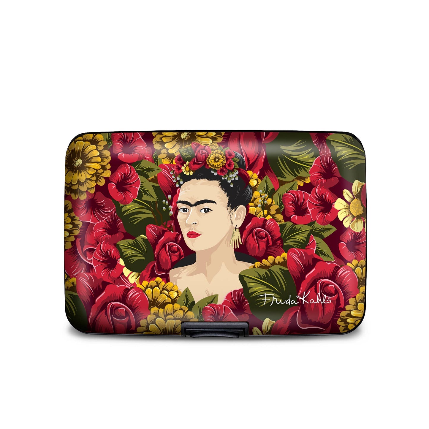 Monarque RFID Armored Wallet - Frida Kahlo Rose Portrait