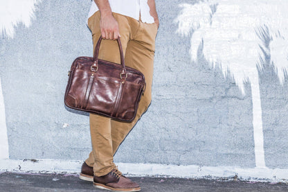 Kiko Leather - Sleek Zippered Briefcase
