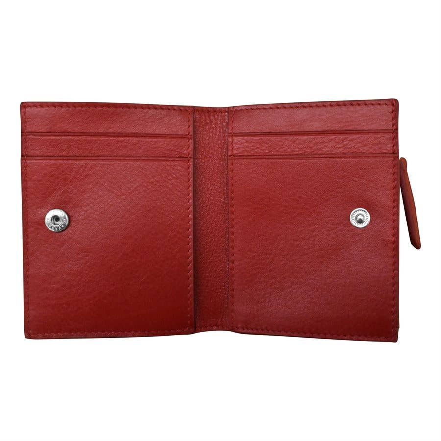 ili New York - 7177 Leather RFID blocking Small Snap Wallet: Aqua