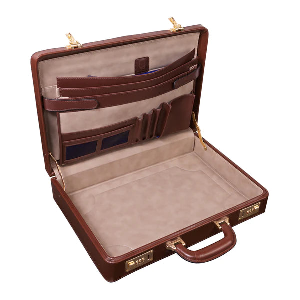 McKlein- REAGAN 3.5” Leather Attaché Briefcase