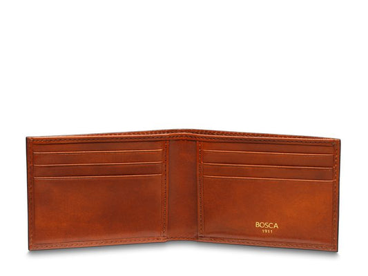 Bosca Bifold Leather Wallet Amber