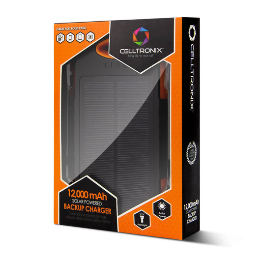 Cloudz - Celltronix 12,000 mAh Cargador de celda portátil solar y con cable