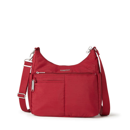 Baggallini Securtex® RFID Anti-Theft Free Time Crossbody Bag Ruby Red