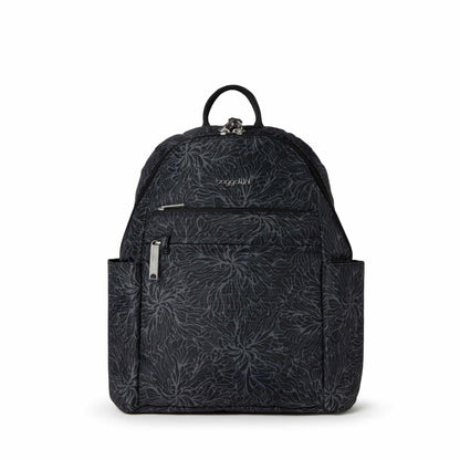 Baggallini Securtex® Anti-Theft Vacation RFID Backpack Midnight Blossom