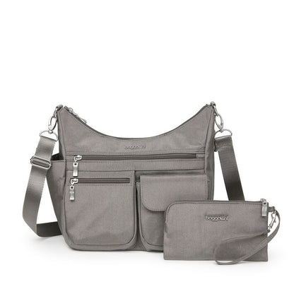 Baggallini Modern Everywhere Hobo Crossbody Sterling Shimmer