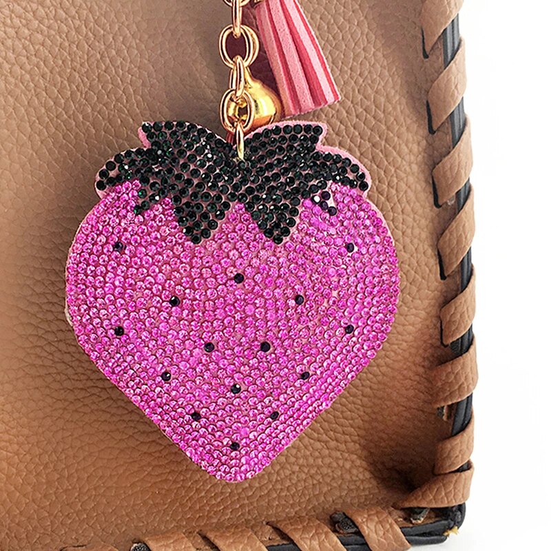 On Sale - Keychain/Bag Charm- Strawberry (Pink)