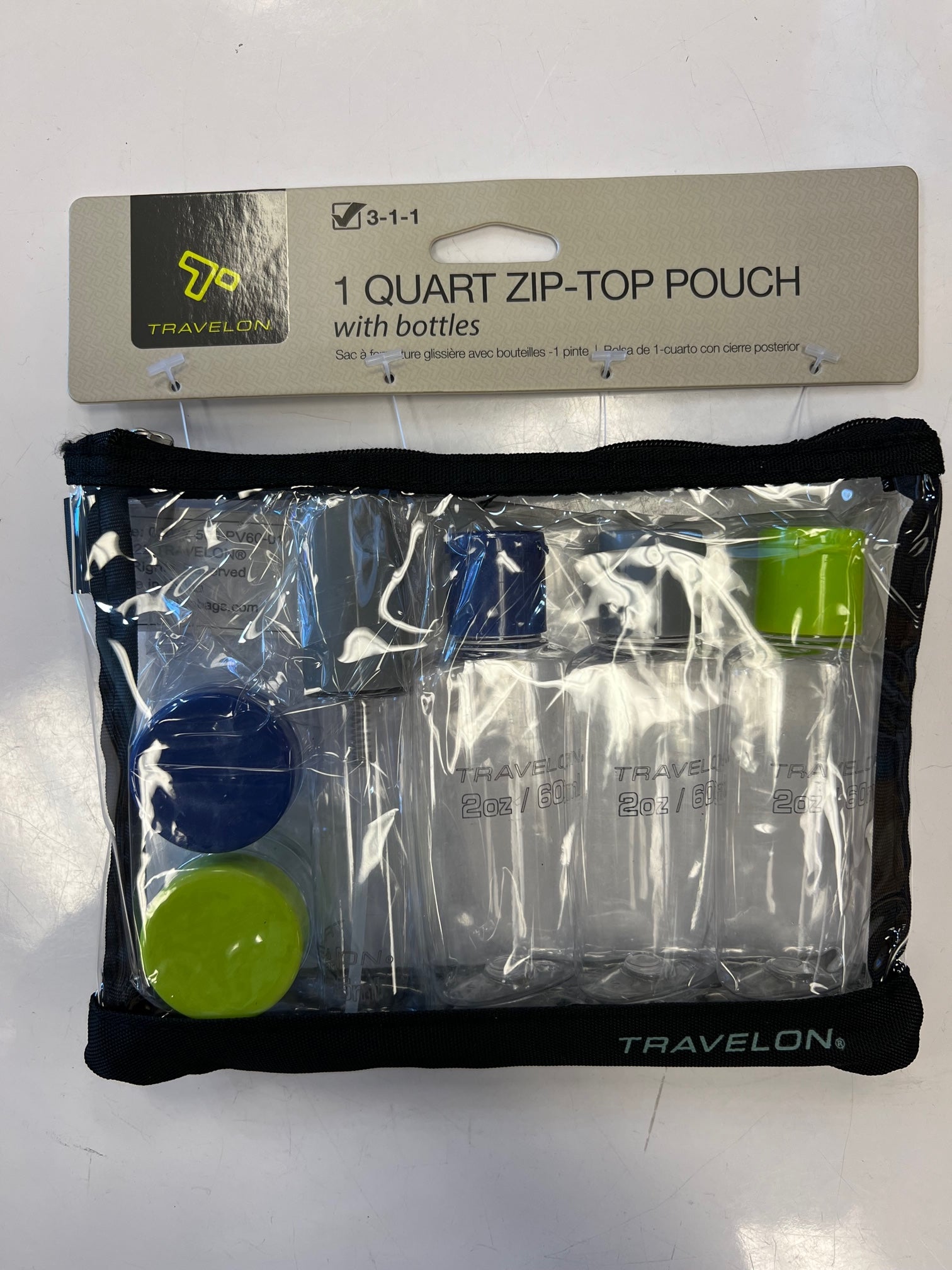Travelon One Quart 3-1-1 Zip Clear Bag With Toiletry Bottles – Lieber's  Luggage