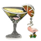 Fashion Pin Martini with Dangling Flamingo