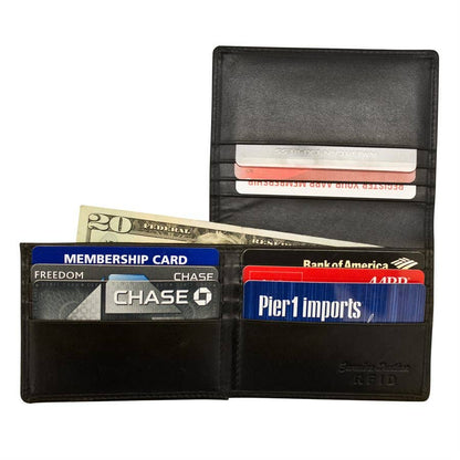 ili New York - Leather RFID blocking Men's Wallet with Side-Flip ID- 7725