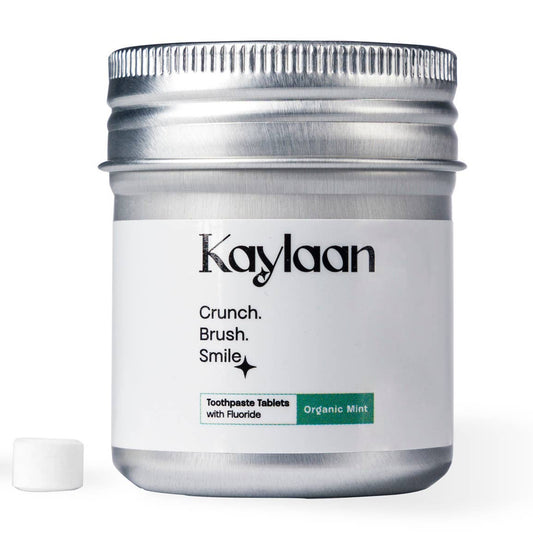 Kaylaan - 90 tabletas de pasta de dientes de viaje - Menta sin fluoruro (compatible con TSA 3-1-1)