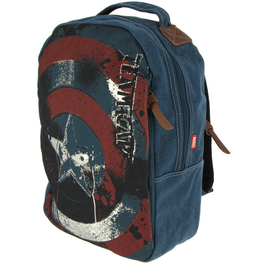 On Sale- Beyondtrend - Captain America Canvas Backpack Legends Range Summer 2023