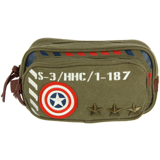 Beyondtrend - Captain America Vintage Military Army Toiletry Bag