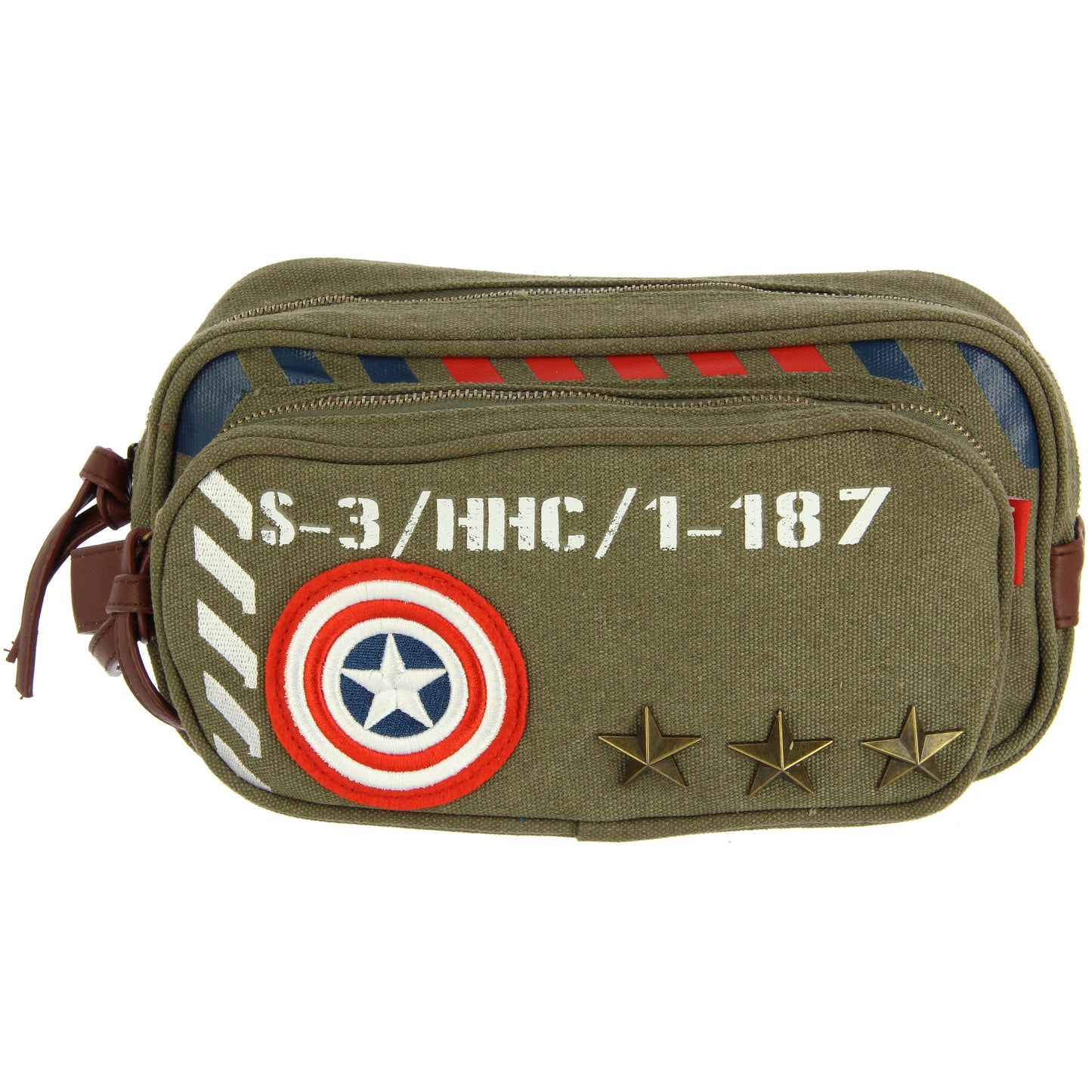 On Sale- Beyondtrend - Captain America Vintage Military Army Toiletry Bag