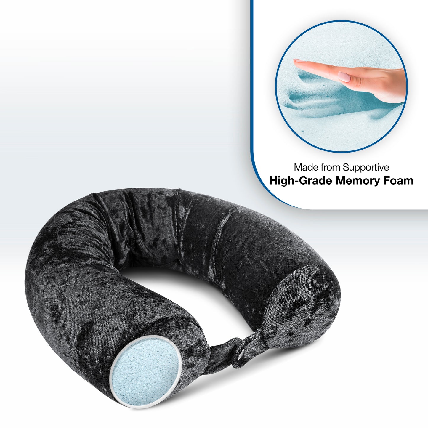 Cloudz Flex Universal Memory Foam Travel Neck and Body Pillow (Black)