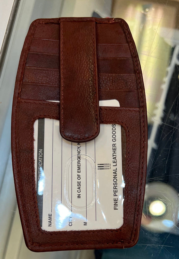 ili New York RFID Leather Credit Card Holder with Zip Pocket