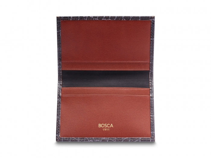 Bosca VINTAGE CROCCO Leather Calling Card Case