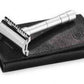 Merkur 3-piece German-made Travel Razor Shaving Kit in Leather Case with Blades (last one in stock)