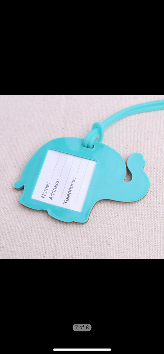 Orange Elephant Luggage Tag- $3.00