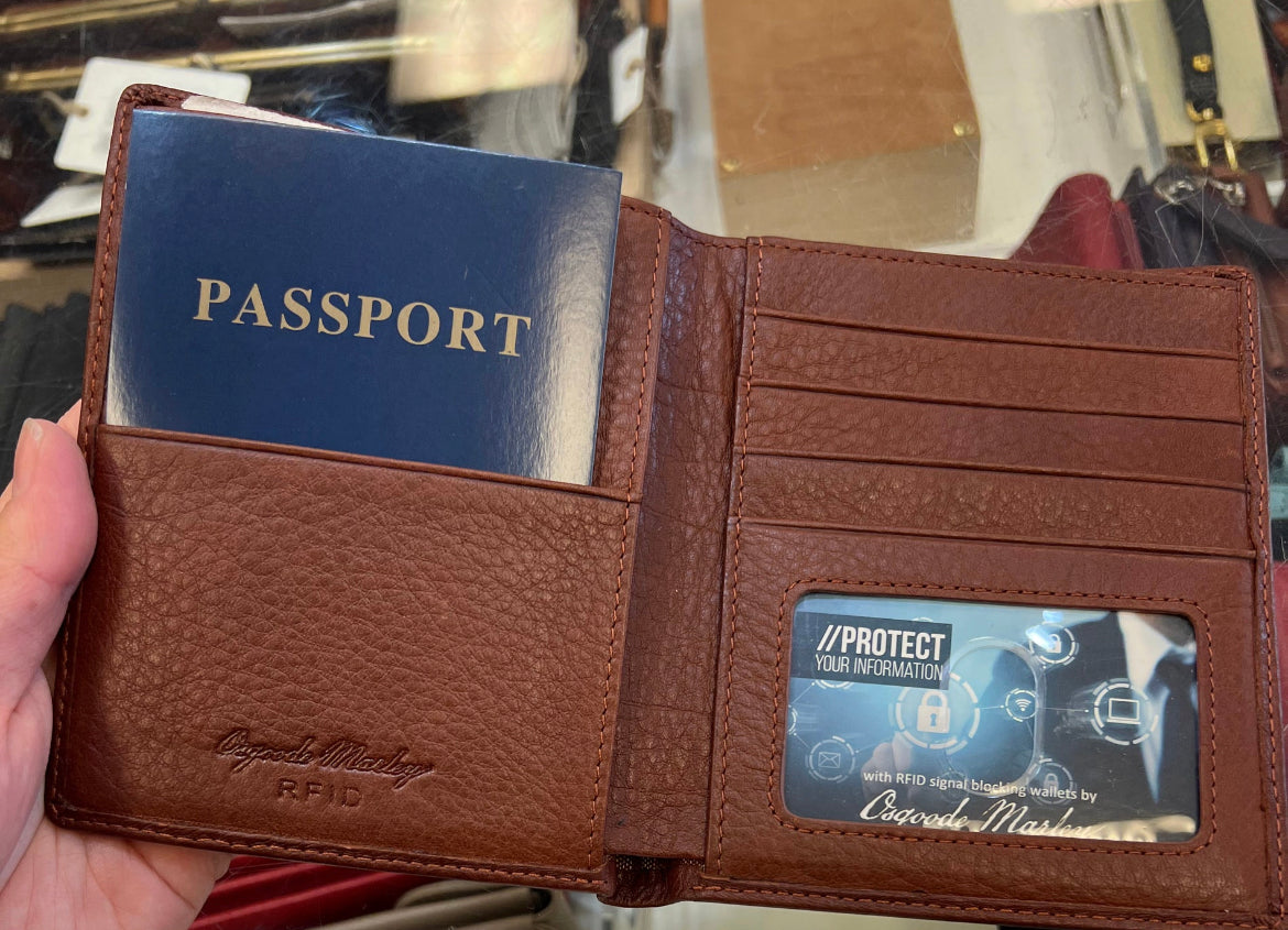 Osgoode Marley RFID Passport Leather Wallet (Brandy)