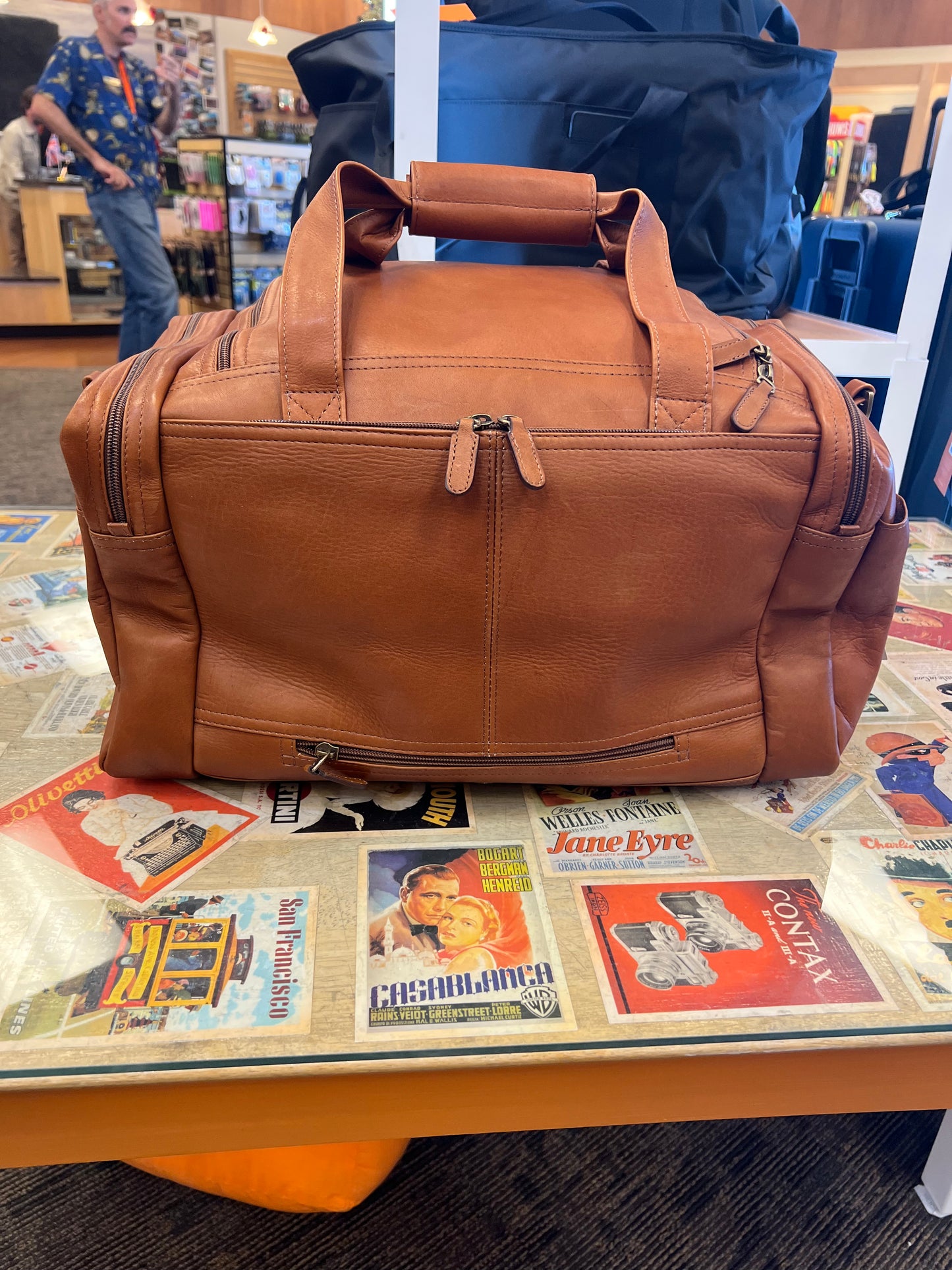 On Sale- Dorado- 18” Colombian Leather Duffel Bag