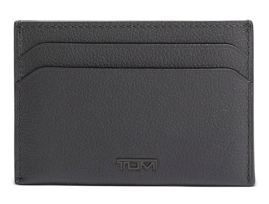 Final Sale- TUMI Nassau RFID Money Clip Leather Wallet (Grey Texture)