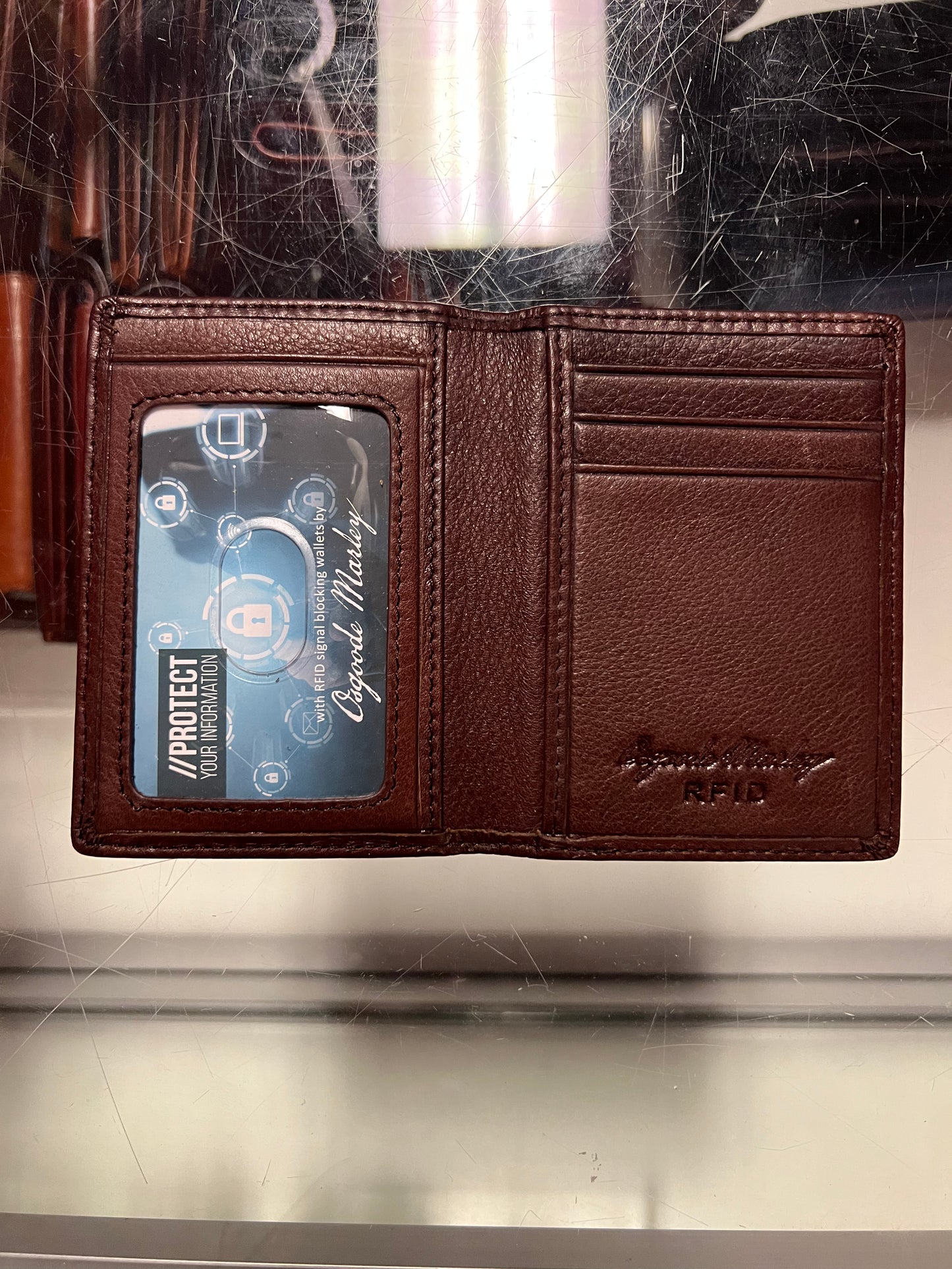 Osgoode Marley RFID ID Card Case Leather Wallet (Espresso)