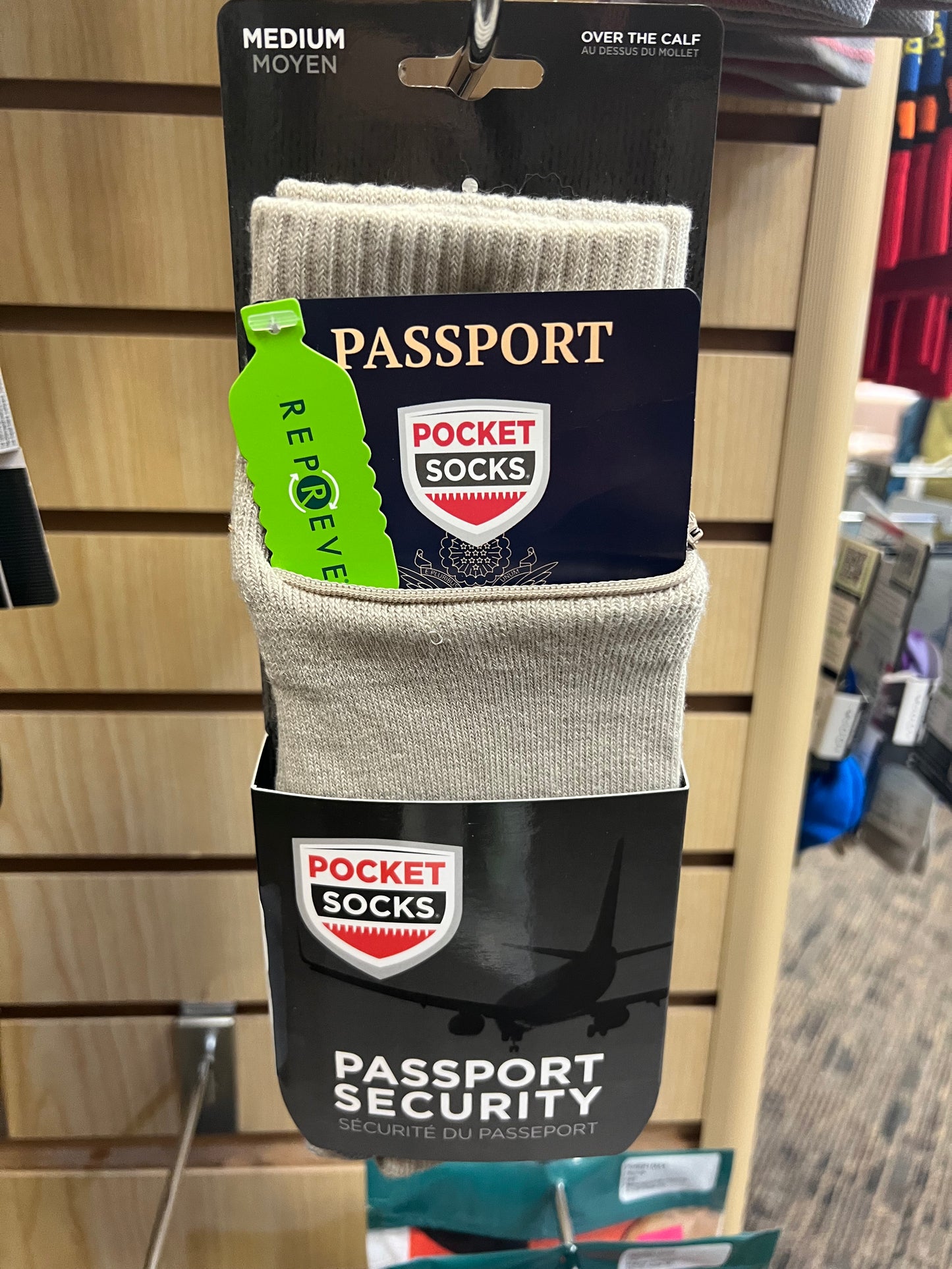 Passport Pocket Socks (size medium)