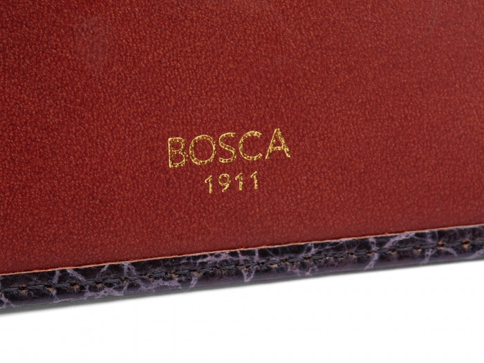 Bosca VINTAGE CROCCO Leather Calling Card Case