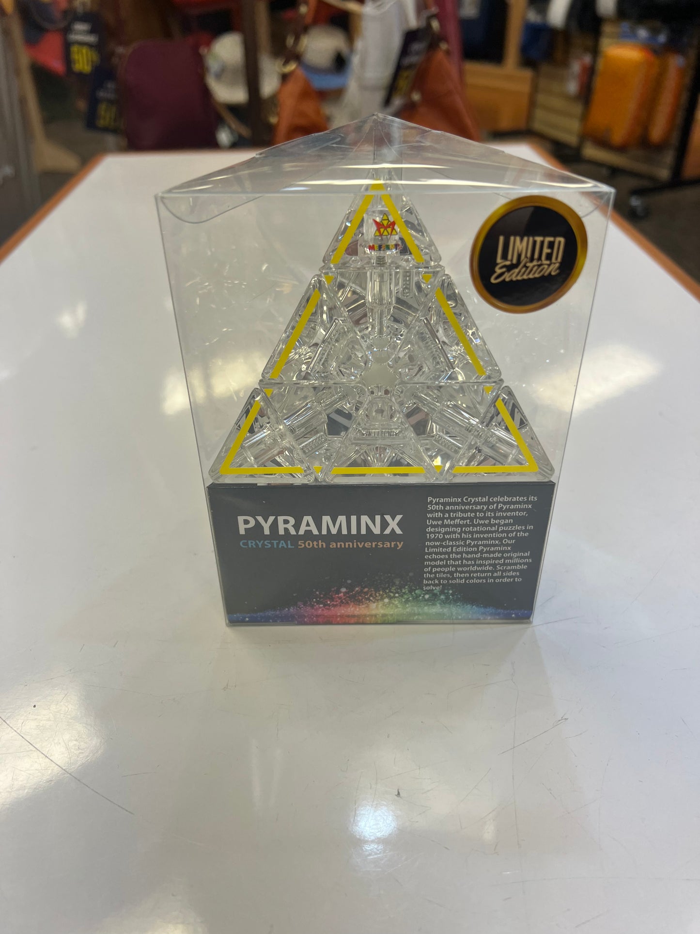 On Sale- Meffert’s Pyraminx Crystal 50th Anniversary Edition Puzzle/Fidget