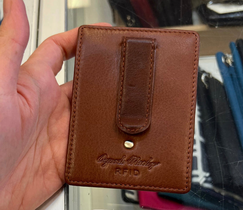 Osgoode Marley RFID Money Clip Leather Wallet (Brandy)