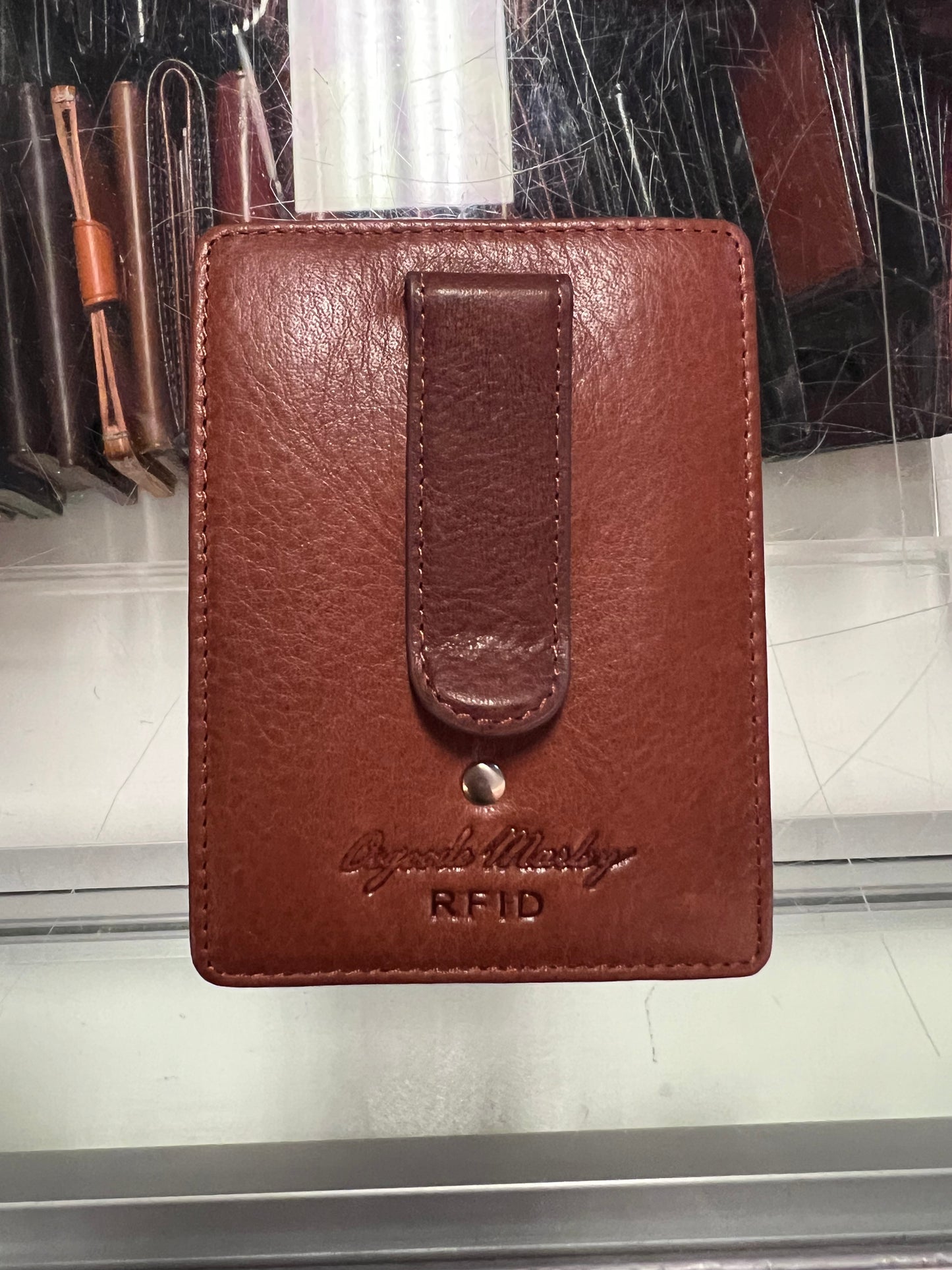 Osgoode Marley RFID Money Clip Leather Wallet (Brandy)