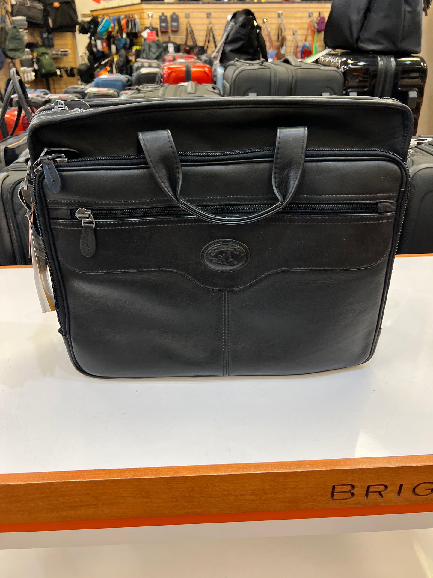 Leather Santa Fe Zippered Briefcase