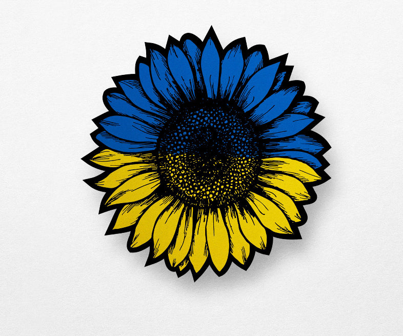 On Sale - 
Ukraine Sunflower Luggage Sticker Decal
